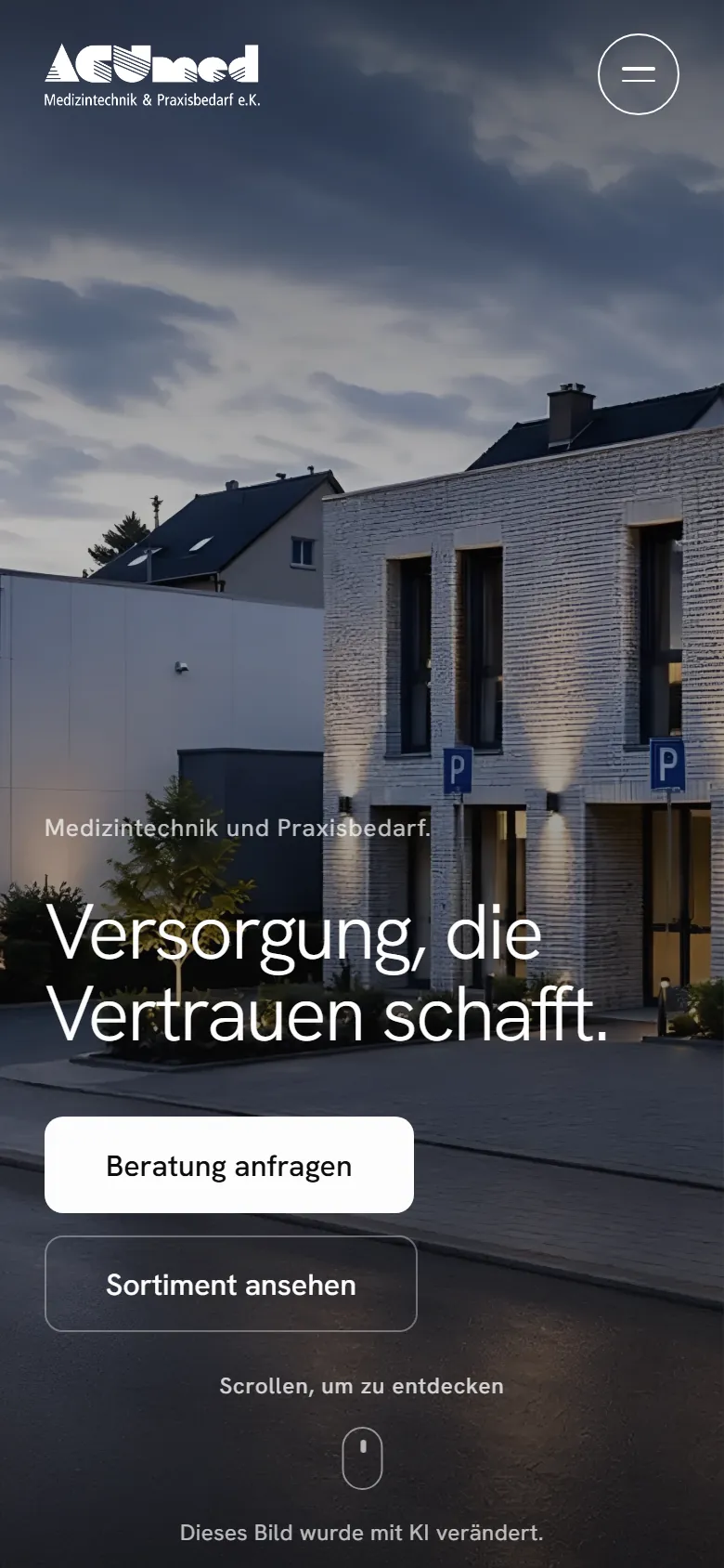 Neue ACUmed-Startseite auf dem Smartphone