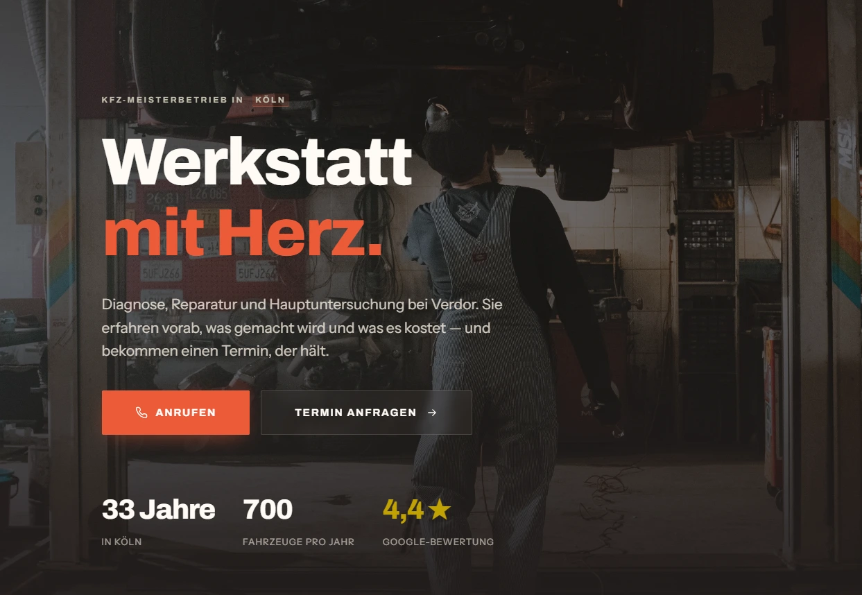 Vorschau der Website-Vorlage Werkstatt